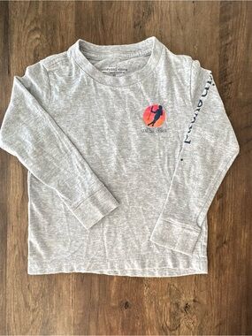 Vineyard Vines Boys Long Sleeve Graphic Tee Gray Cotton Shirt Size 3T